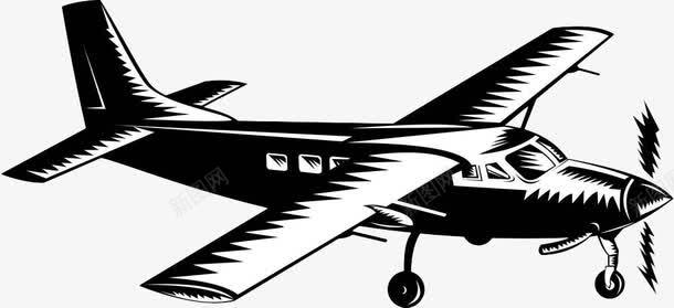 黑色手绘飞机png免抠素材_新图网 https://ixintu.com 手绘 空运 航空 飞机 黑色