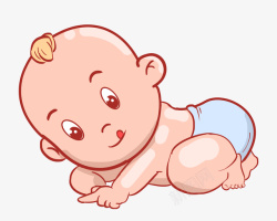 婴儿尿裤趴着可爱宝宝高清图片