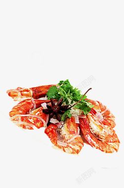 卤虾卤虾大连海虾美食元素高清图片