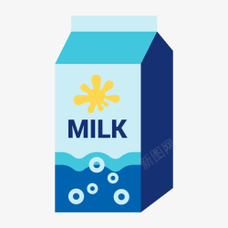 扁平化饮品一盒手绘的立体牛奶矢量图高清图片