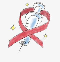 日卡2018世界艾滋日针筒AIDS卡通风手绘高清图片