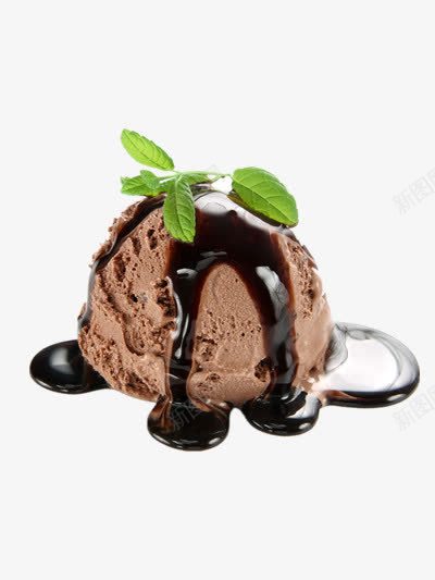 巧克力甜点png免抠素材_新图网 https://ixintu.com 冰淇淋球 巧克力酱 点心 甜食