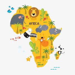动物地图图片非洲地图高清图片