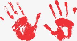 血印迹两个红色手印高清图片