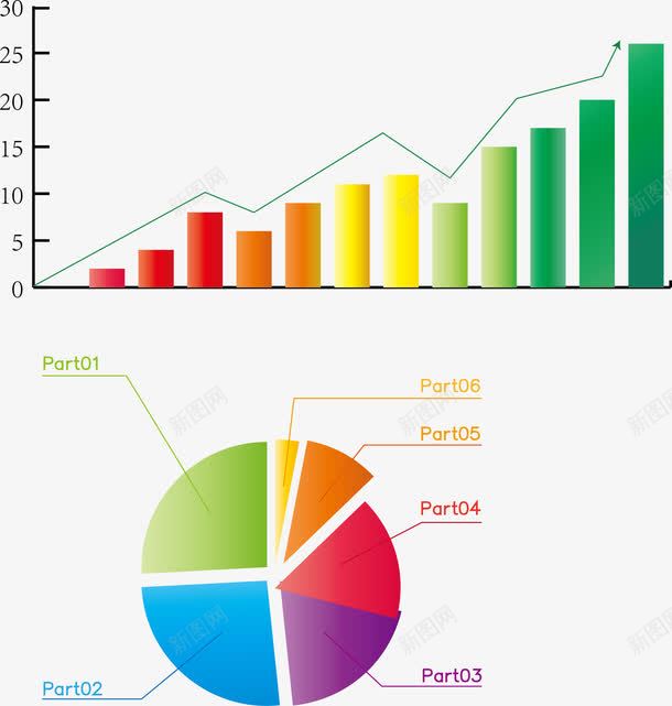 图表png免抠素材_新图网 https://ixintu.com ppt元素 图表 折线图 折线图符号 饼状图