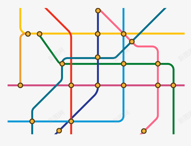 卡通交通线路图装饰png免抠素材_新图网 https://ixintu.com 交通线路图 卡通地图 地图 地铁线路 城市地铁线路 铁路运输图