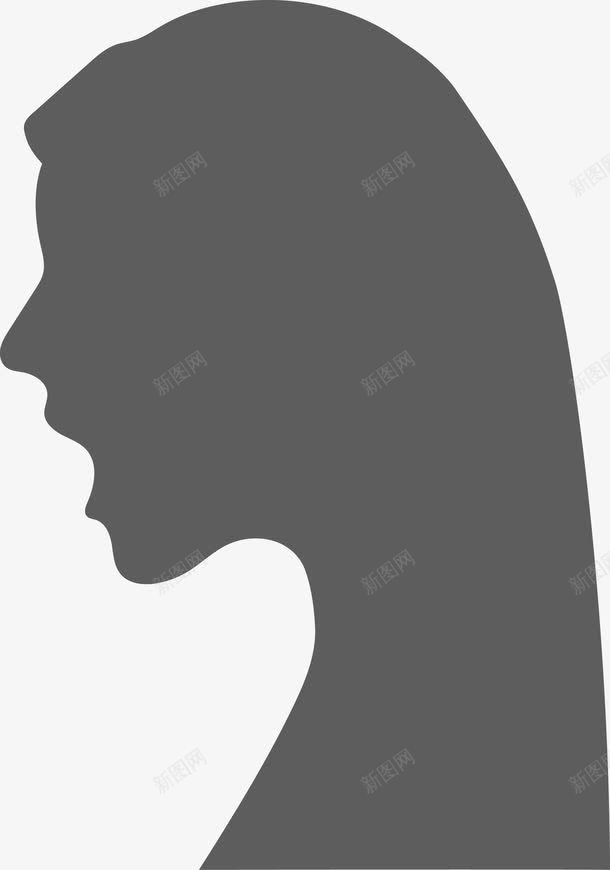 张着嘴的小女人图图标png_新图网 https://ixintu.com 五官 人 卡通 口鼻 头 头部 头部剪影 女人 女孩 角色 身体 轮廓 面孔剪影