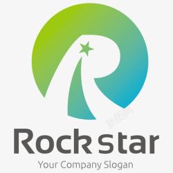 彩色个性LOGO片R个性彩色LOGO矢量图图标高清图片