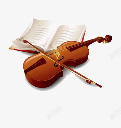 小提琴与音谱png免抠素材_新图网 https://ixintu.com 乐器 舞台 表演