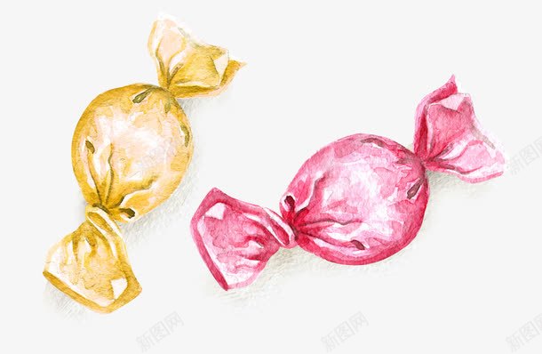 圆形糖果png免抠素材_新图网 https://ixintu.com 卡通 圆形 手绘 粉色的 糖果 麻花 黄色的