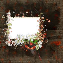 创意纸蝴蝶矢量图片鲜花花朵叶子相框边框高清图片