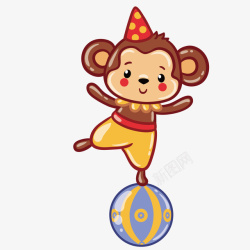 快乐的猴子在马戏团表演节目的猴子高清图片
