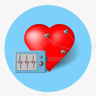 医疗心脏急救心电图监测图标矢量图图标