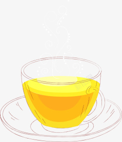 托盘茶杯卡通蜂蜜水矢量图高清图片
