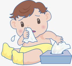 坐着的婴儿婴儿宝宝生病发烧高清图片