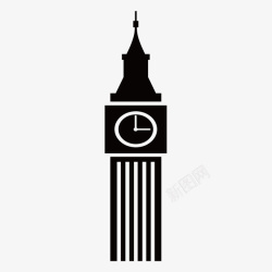 英格兰图标卡通英格兰时钟塔楼建筑旅游景点矢量图图标高清图片