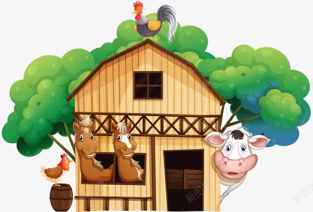 农场小木屋png免抠素材_新图网 https://ixintu.com 儿童 卡通 卡通插画 房子 房屋 木头屋 童话 童话房子