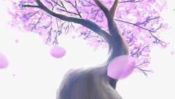 樱花树装饰彩绘装饰樱花树高清图片