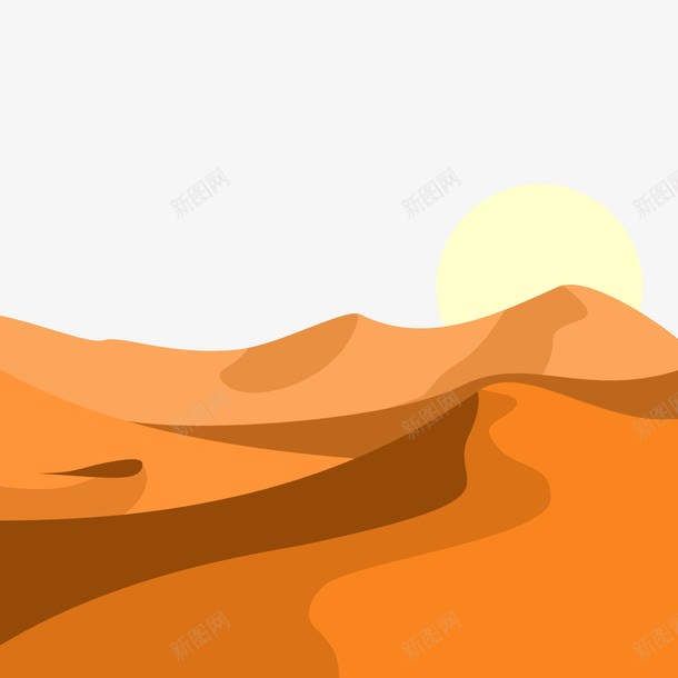 沙漠与日落png免抠素材_新图网 https://ixintu.com 大沙漠 旅游 沙子 沙漠 矢量沙漠 落日 风景