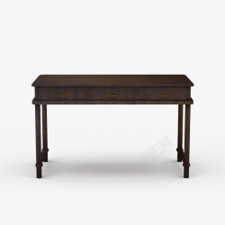 一套棕色复古中式书桌深棕色复古中式书桌高清图片
