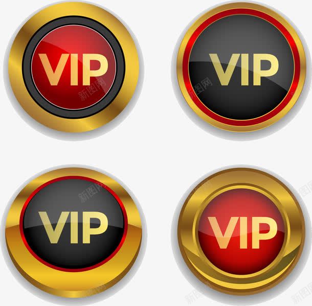 按钮VIP金色镶边图标png_新图网 https://ixintu.com vip 图标 按钮 按钮图标 金色