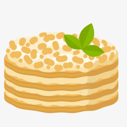 吃货黄色的千层蛋糕矢量图高清图片