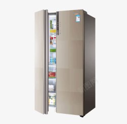 变频电冰箱对开玻璃门变频电冰箱高清图片