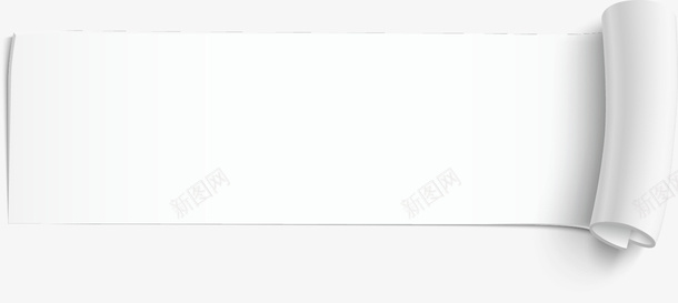 卷曲白色标题纸张png免抠素材_新图网 https://ixintu.com 卷曲纸张 学习用品 标题纸张 白色条幅 白色纸张