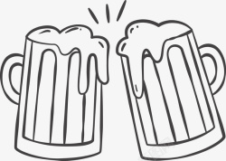 绿麦芽和啤酒干杯头道麦汁啤酒矢量图高清图片