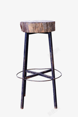 铁艺椅子黑色铁架高脚凳子高清图片