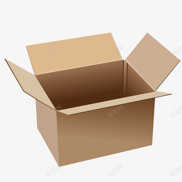 撑开纸盒png免抠素材_新图网 https://ixintu.com 容器 模型 盒子 草纸箱子 货物指向