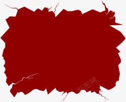 撕裂闪电纹红色告示框618年中大促素材