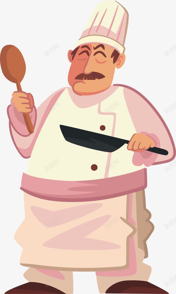 创意做饭厨师人物png免抠素材_新图网 https://ixintu.com 人物设计 做饭人物 卡通 厨艺 开心 插画