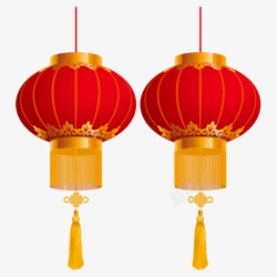 橘色红色中国新年灯笼红色高清图片