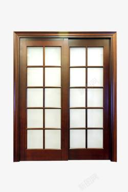 原木材质原木玻璃门高清图片