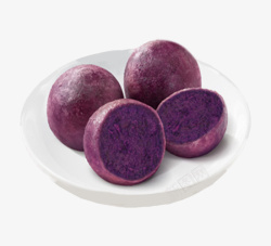 做薯球四个紫薯球高清图片