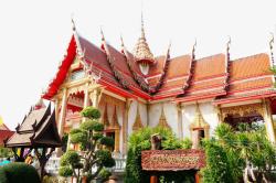 泰国风格莲花泰国风格寺庙建筑高清图片