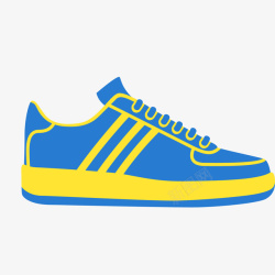 扁平滑板卡通蓝色的运动鞋矢量图高清图片