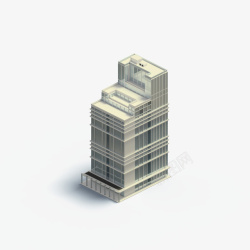 层叠的3D建筑模型素材