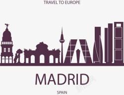 马德里旅游欧洲旅游紫色马德里高清图片