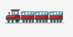老式火车头手绘卡通红色火车高清图片