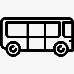 白色公共巴士旅游巴士图标高清图片