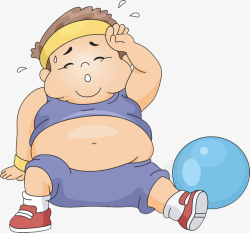 肥大肚腩的小胖子减肥高清图片