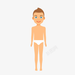 男士人体黄白色卡通男士人体模型高清图片