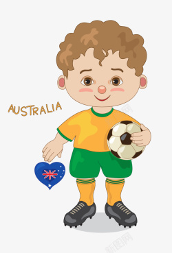 世界最小的国家卡通世界杯人物澳大利亚队矢量图高清图片