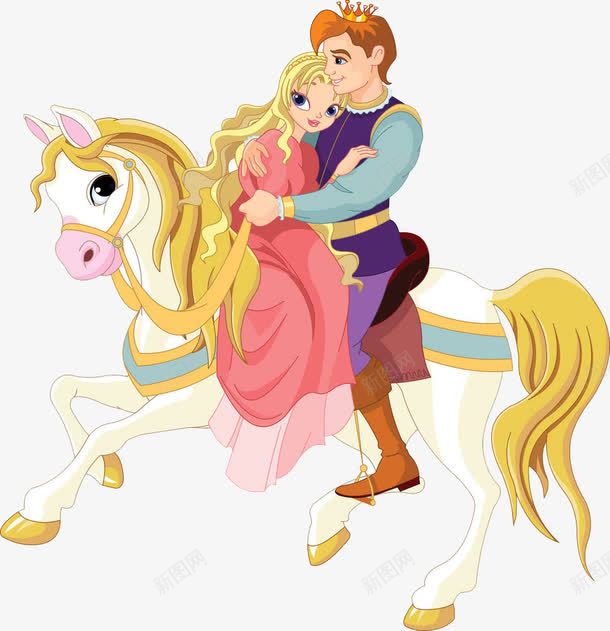 骑在马上的王子与公主png免抠素材_新图网 https://ixintu.com 优雅 公主 公主剪影 卡通 女子 好看 标致 格格 清秀 漂亮的 王子 王子和公主 相貌出众 美丽 美丽的 骑马
