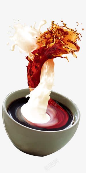 牛奶咖啡杯png免抠素材_新图网 https://ixintu.com 交融 元素 咖啡 浪漫 牛奶