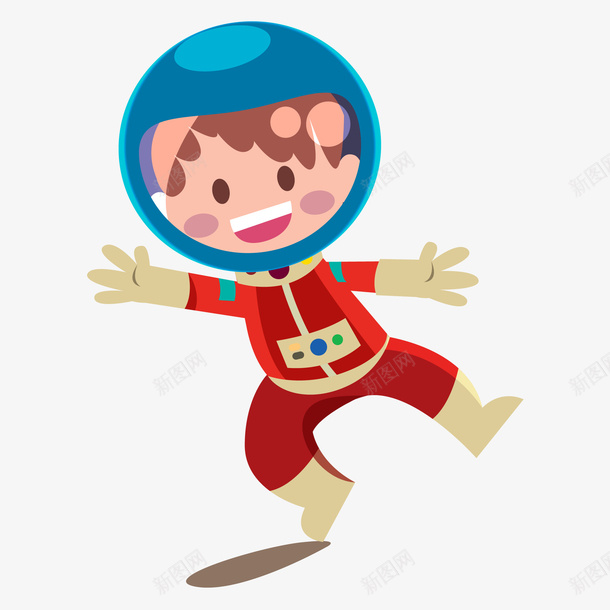 卡通探索太空的宇航员矢量图ai免抠素材_新图网 https://ixintu.com 人物设计 儿童 卡通人物 宇航员 探索太空 矢量图