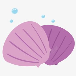 彩色海滩卡通紫色贝壳高清图片