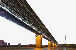 湖北旅游杂志武汉长江大桥夜景高清图片
